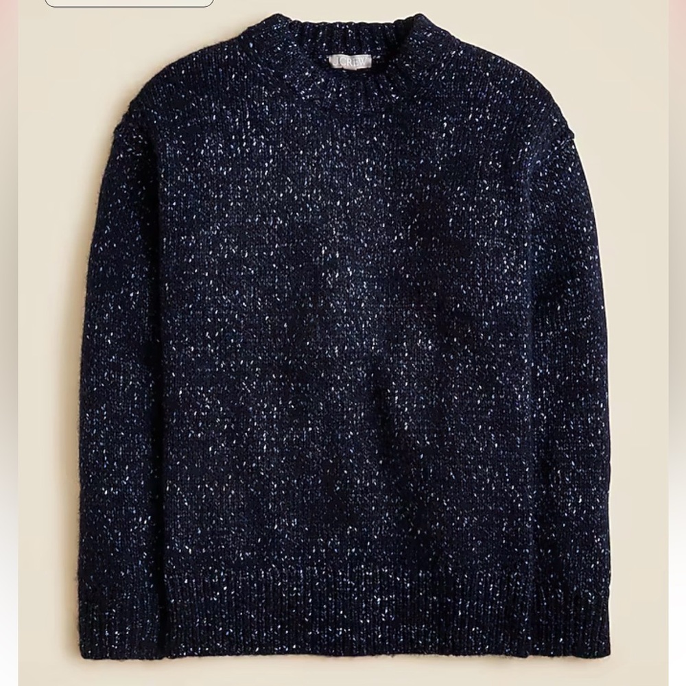 NWT J. Crew Navy Speckled Knit Sweater